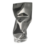 Black tinted glass vase with crumpled effect