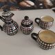 Vallauris coffee service FASE hand-decorated – 1950s ceramics