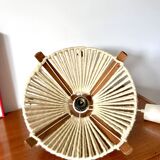 Scandinavian pendant light in wood and wool made in the GDR 60s-70s