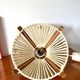 Scandinavian pendant light in wood and wool made in the GDR 60s-70s