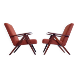 Mid Century Easy Chairs Model B 310 Var in Rusty Brown Boucle