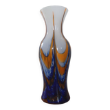 Vase Carlo Moretti en Verre de Murano Orange et Bleu