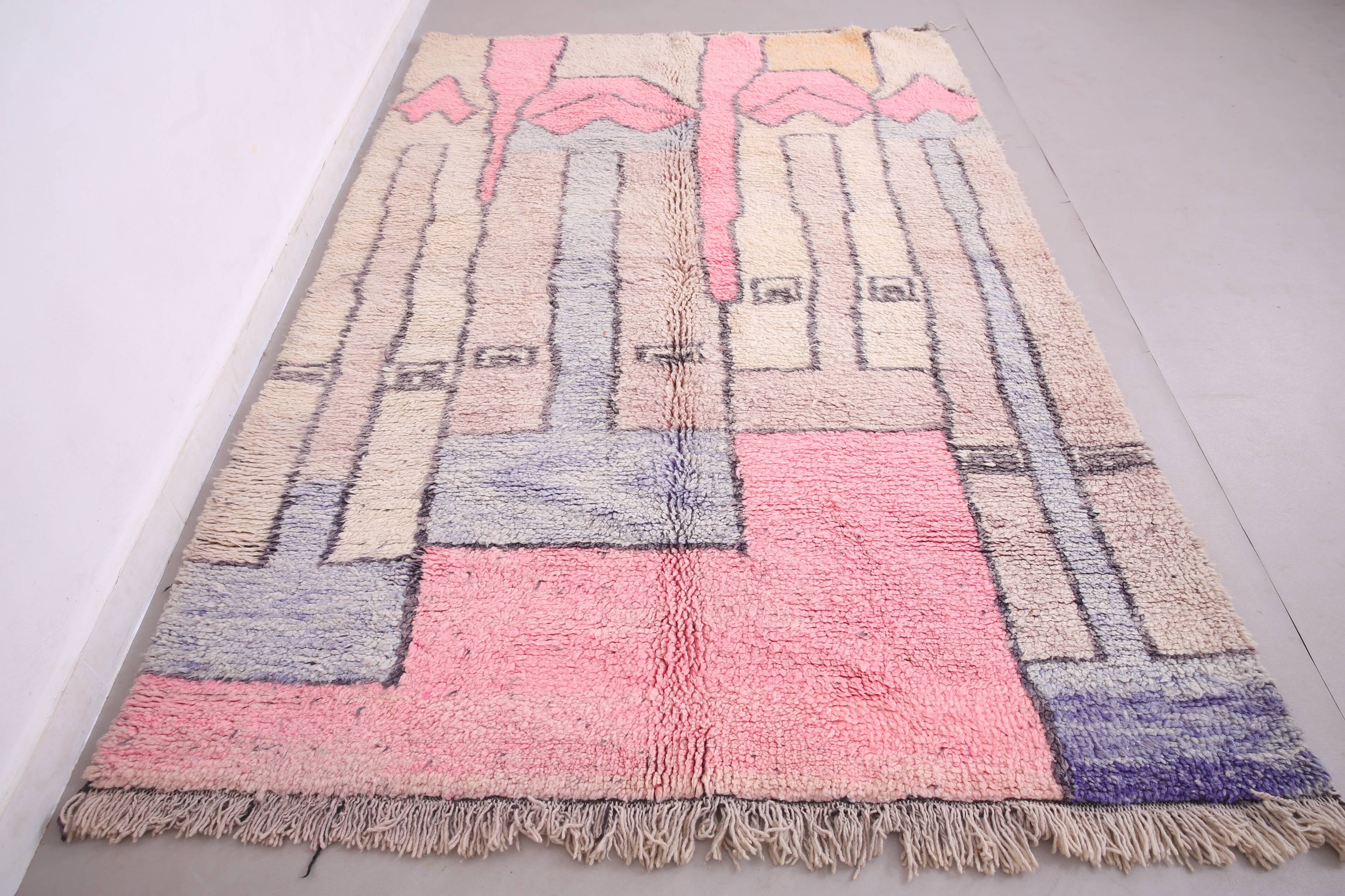 Abstract Moroccan Handmade Rug 175 x 263 cm - Colorful Berber Wool Rug