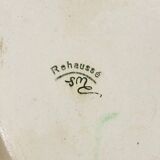 Longwy cup in cloisonné enamels on a green background, polychrome floral decoration and gold