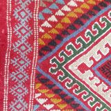 Handmade red Berber margoum carpet
