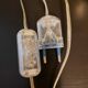 Murano lamp in glass and gilded brass