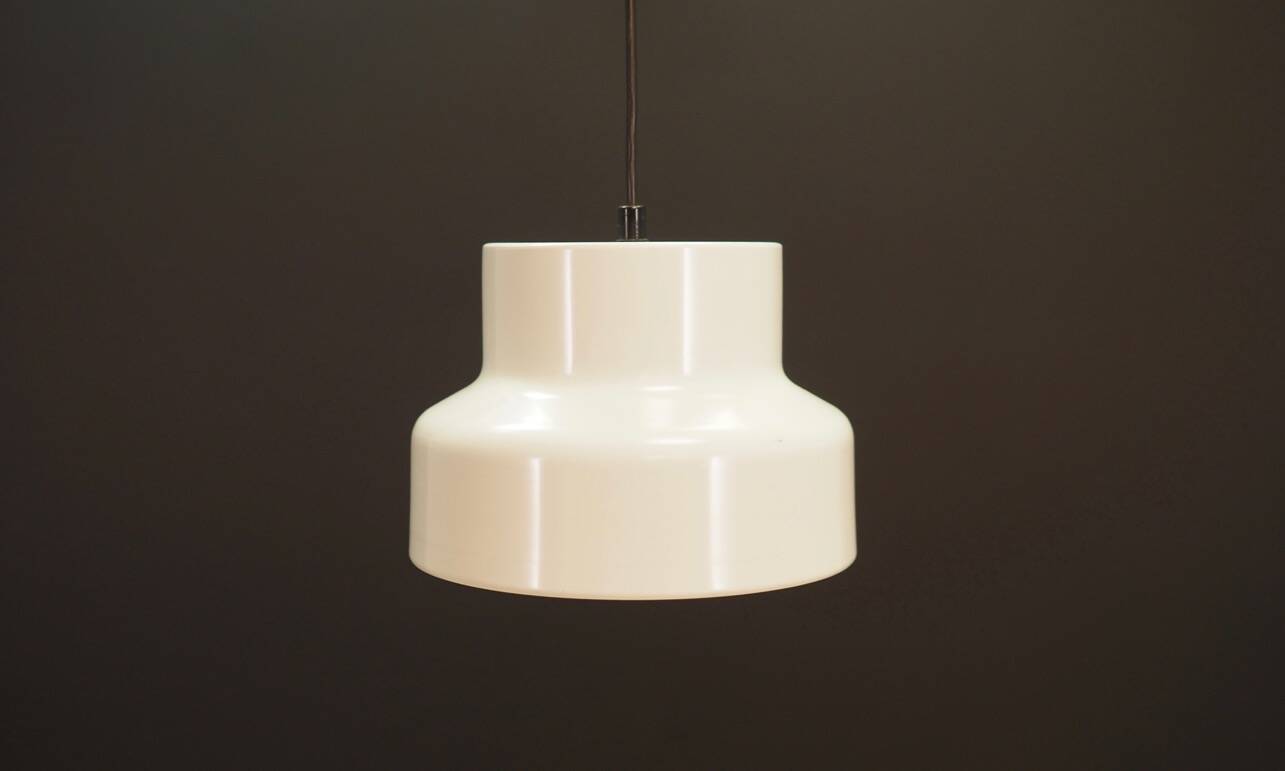 White pendant lamp, Danish design, 1970s, production: Denmark