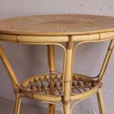Table basse ronde en rotin vintage