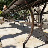 Banc de jardin en fer forgé artisanal