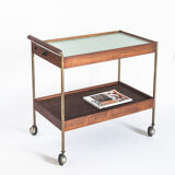 Vintage dessert in teak, brass and glass, 1960