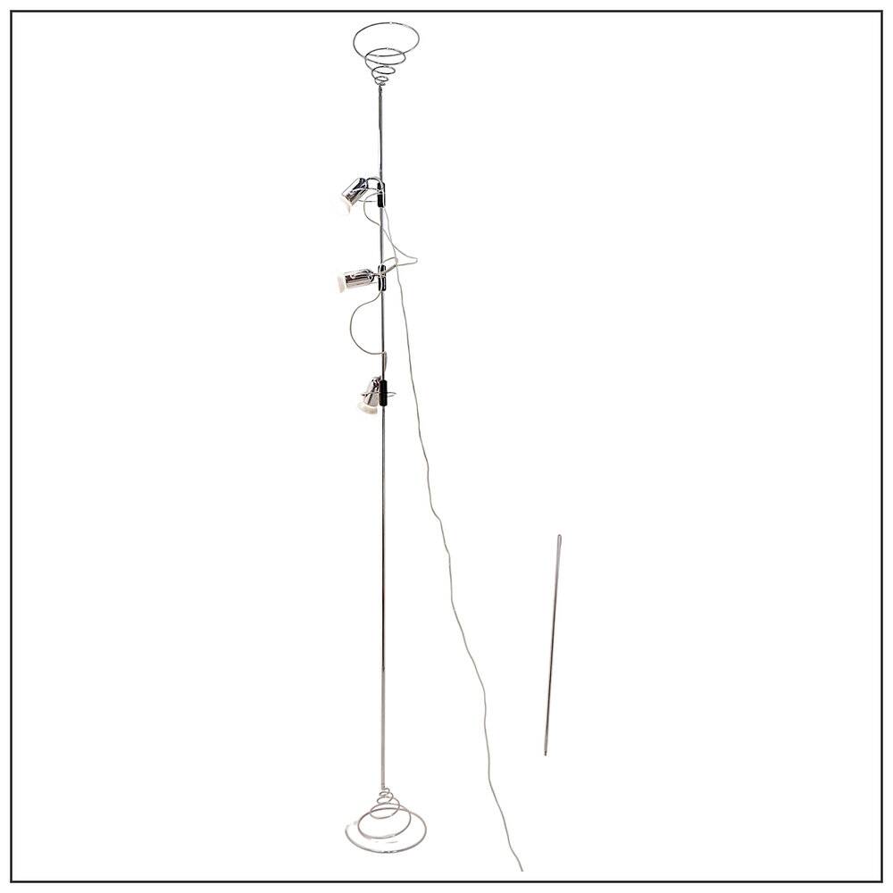 "Cielo-Terra" chrome floor lamp adjustable by Francesco Fois for Reggiani, 1960s