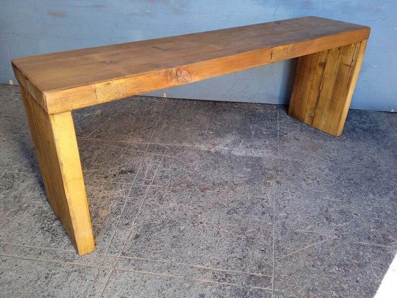 Old patinated solid wood bench 120cm