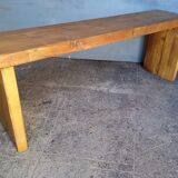 Old patinated solid wood bench 120cm