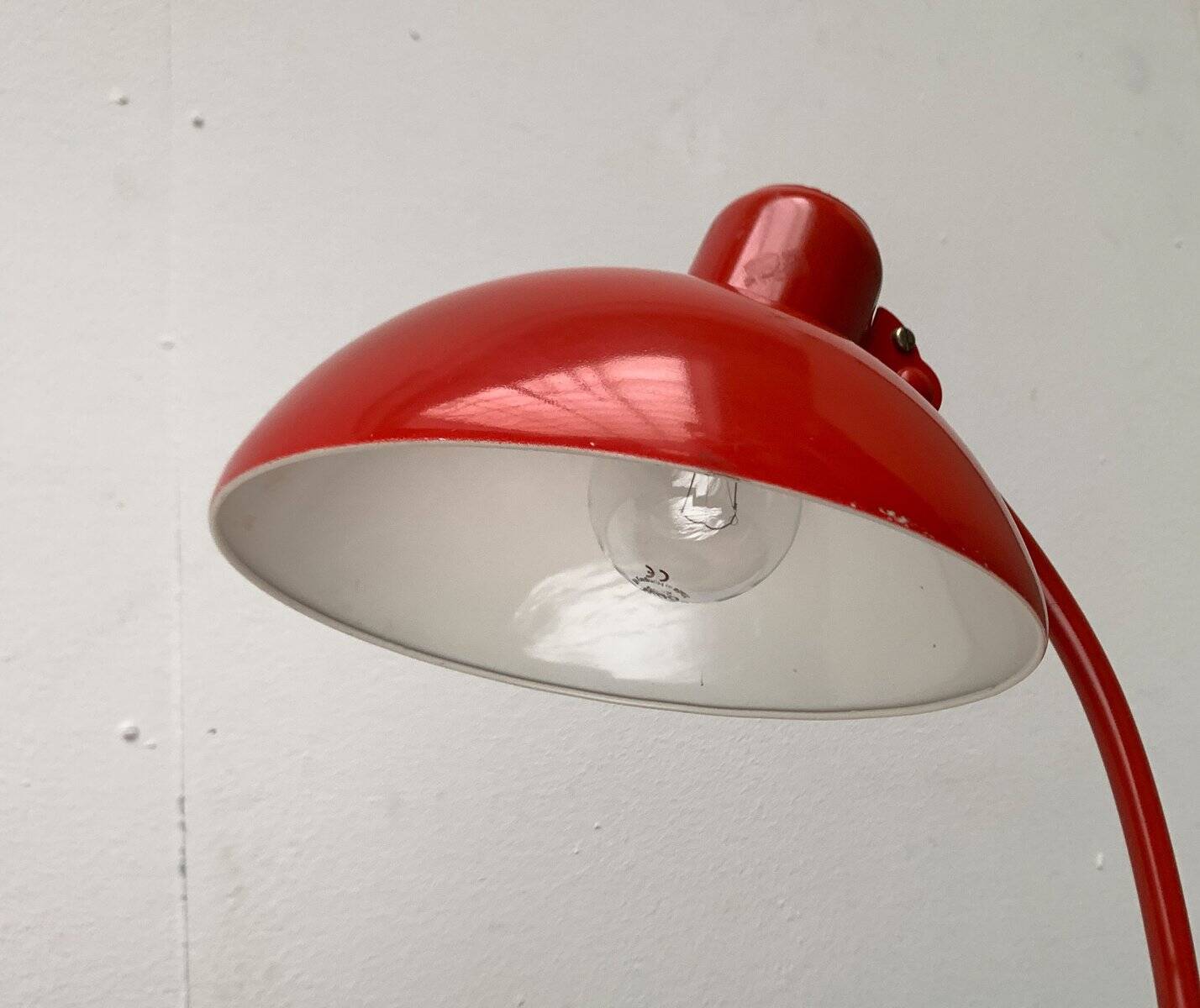 Red German table lamp mid-century 6556 by Christian Dell for Kaiser Idell, 1960s