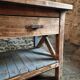 Vintage French industrial workbench – 1920s/1930s oak and pine table with drawer