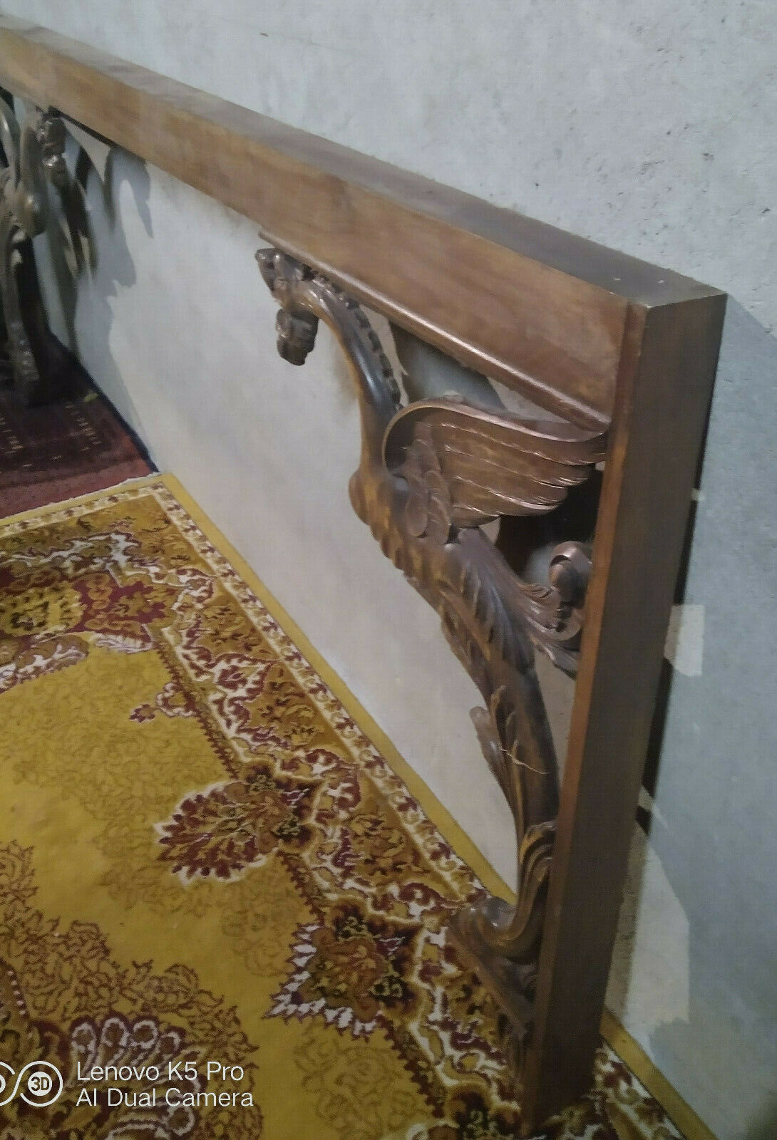 Frame Renaissance-style walnut mantelpiece