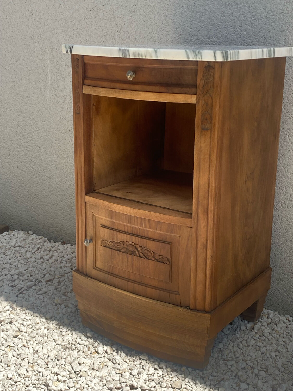 Marble top bedside table