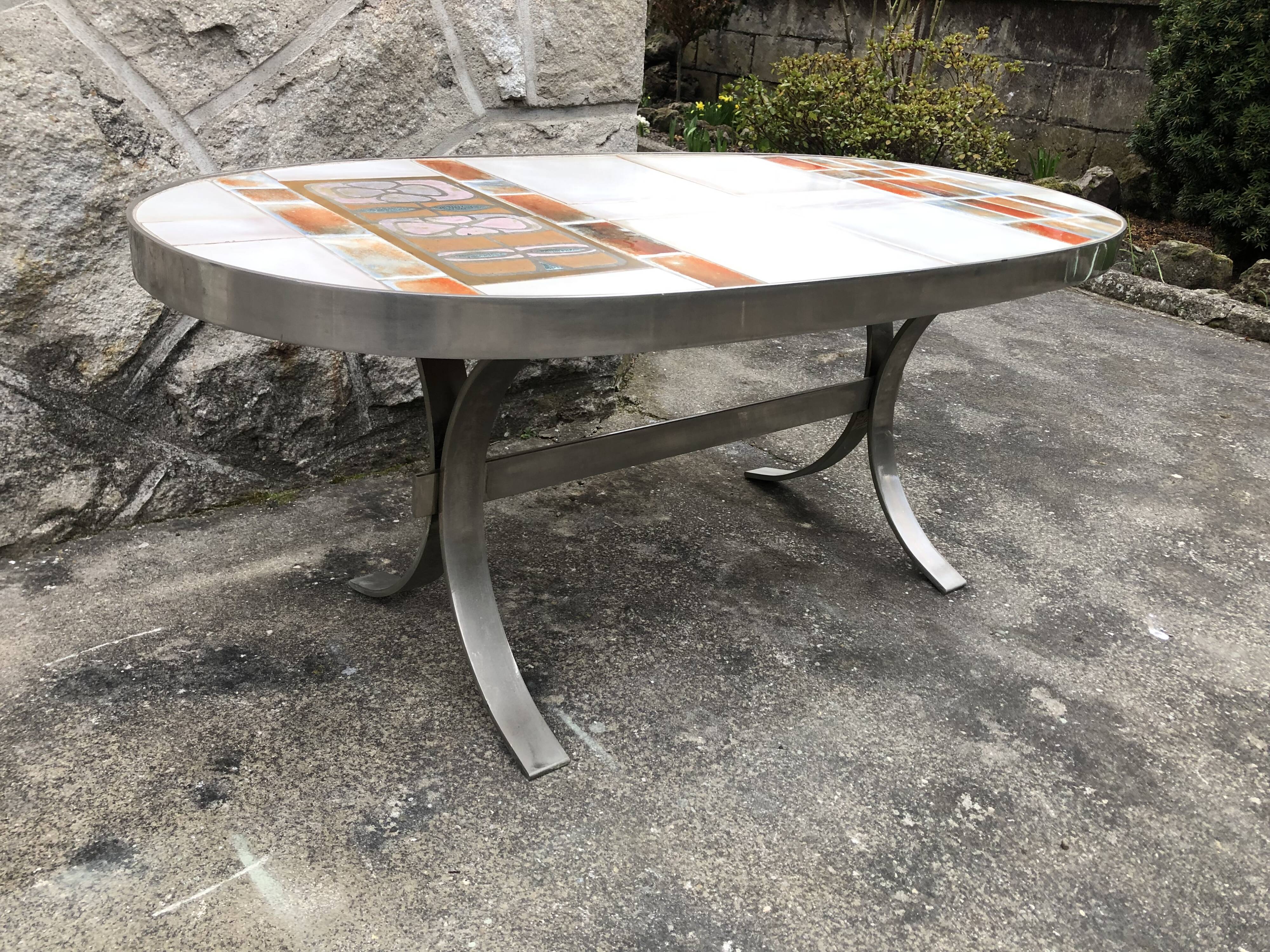 Ceramic coffee table by Jean Gregorieff