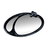 Oval cast steel mirror with Art Nouveau decor