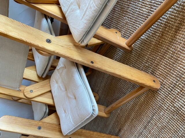 Six pine chairs in the 1970s