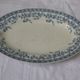 Serving dish in earthenware hamage, st amand model volubilis, blue bindweed on white earthenware, art deco