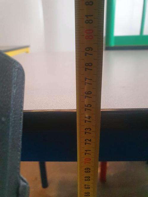 Multicolored dining table and chairs 80s