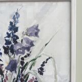 1983 Modern "Flowers & Shell" Swedish Floral Still Life Oil Painting, Framed
