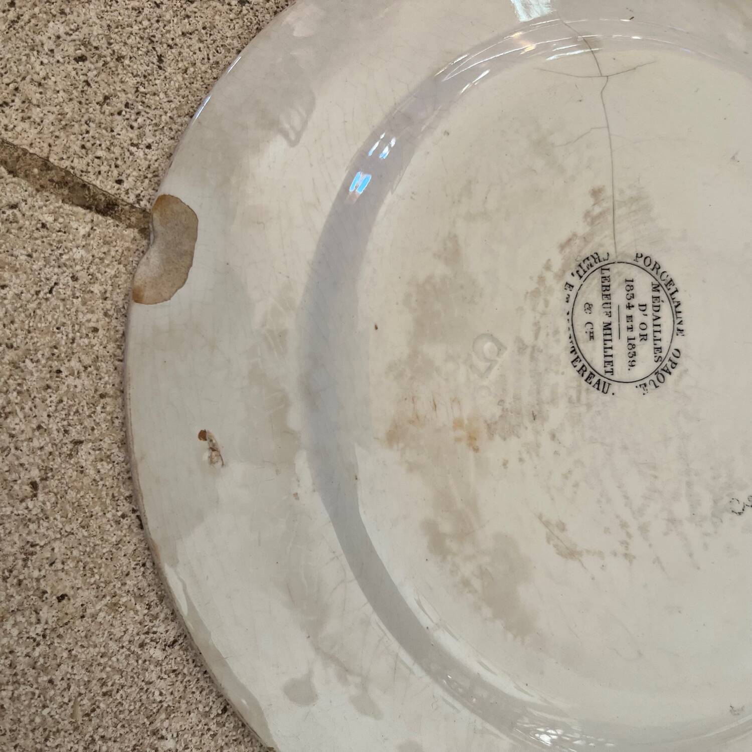 Duo of Creil & Montereau plates, 19th century.