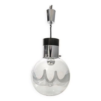 Suspension en verre de Murano et métal verni par Toni Zuccheri pour Venini, Italie