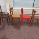 Set of 8 mismatched wooden bistro chairs - vintage
