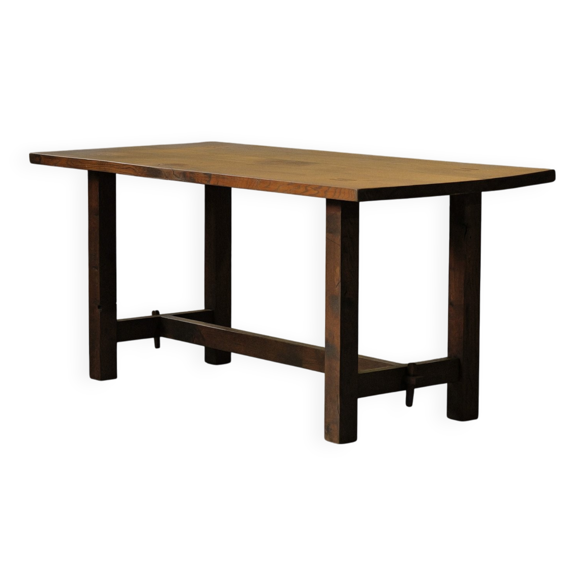 Solid oak farmhouse table, 1970 – Handcrafted
