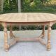 Table de ferme ronde ovale extensible rénovée en bois brut 210cm
