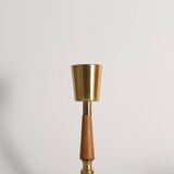 Brass Table Lamp with Teak, Asea, Sweden 1950s
