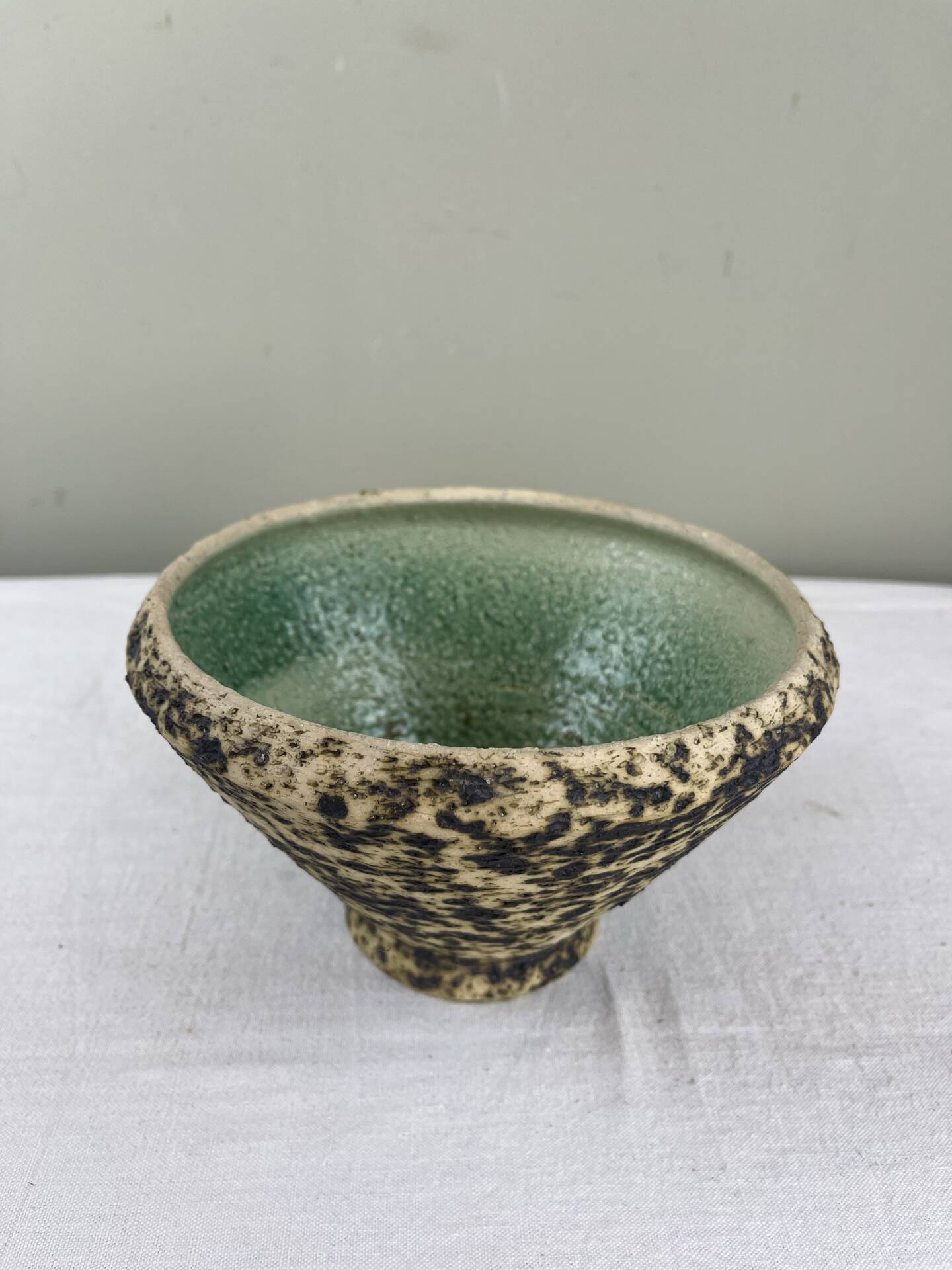 Celadon glazed stoneware bowl signed