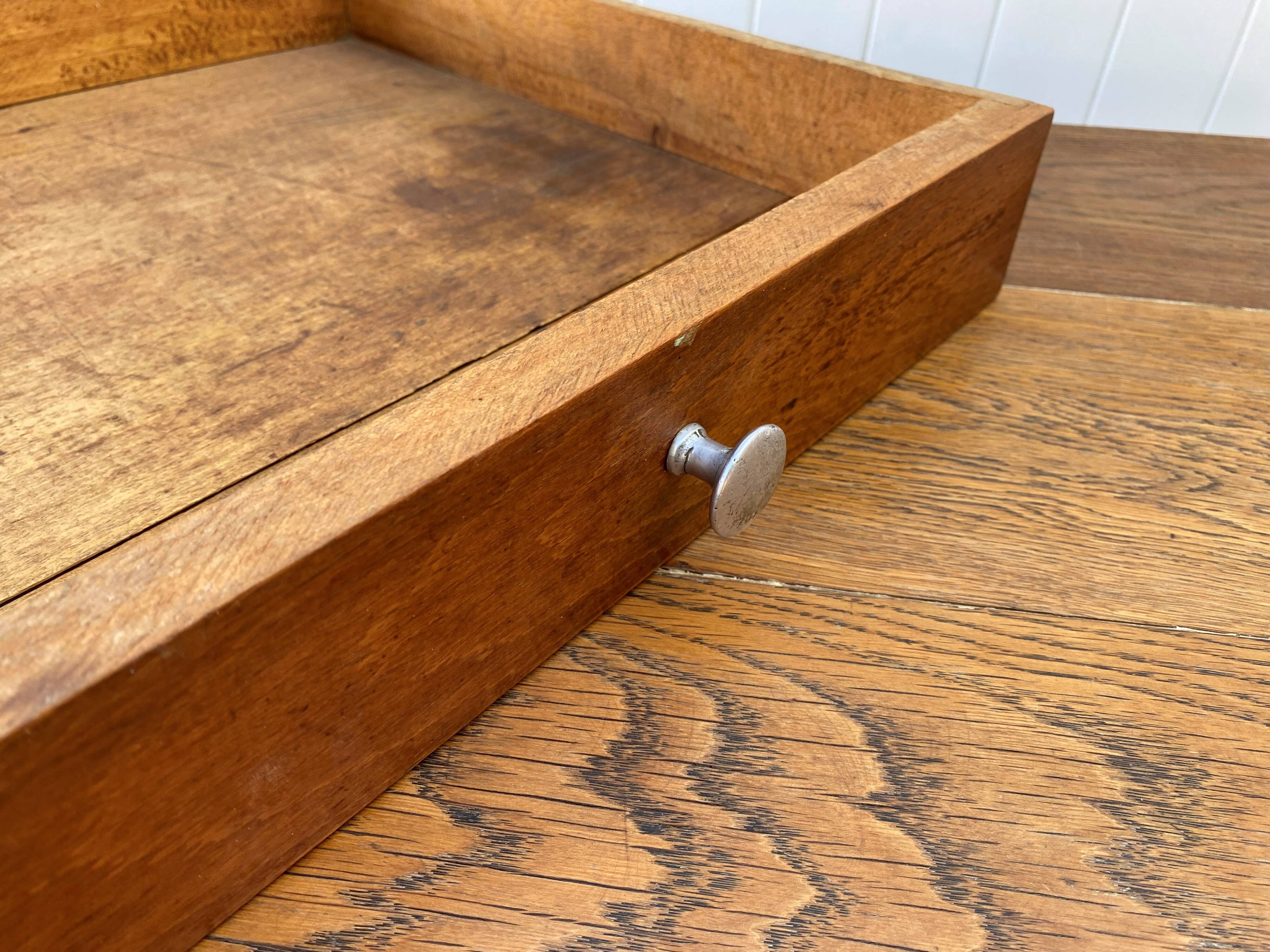 Desk with 1 drawer, oak top, 105x56cm