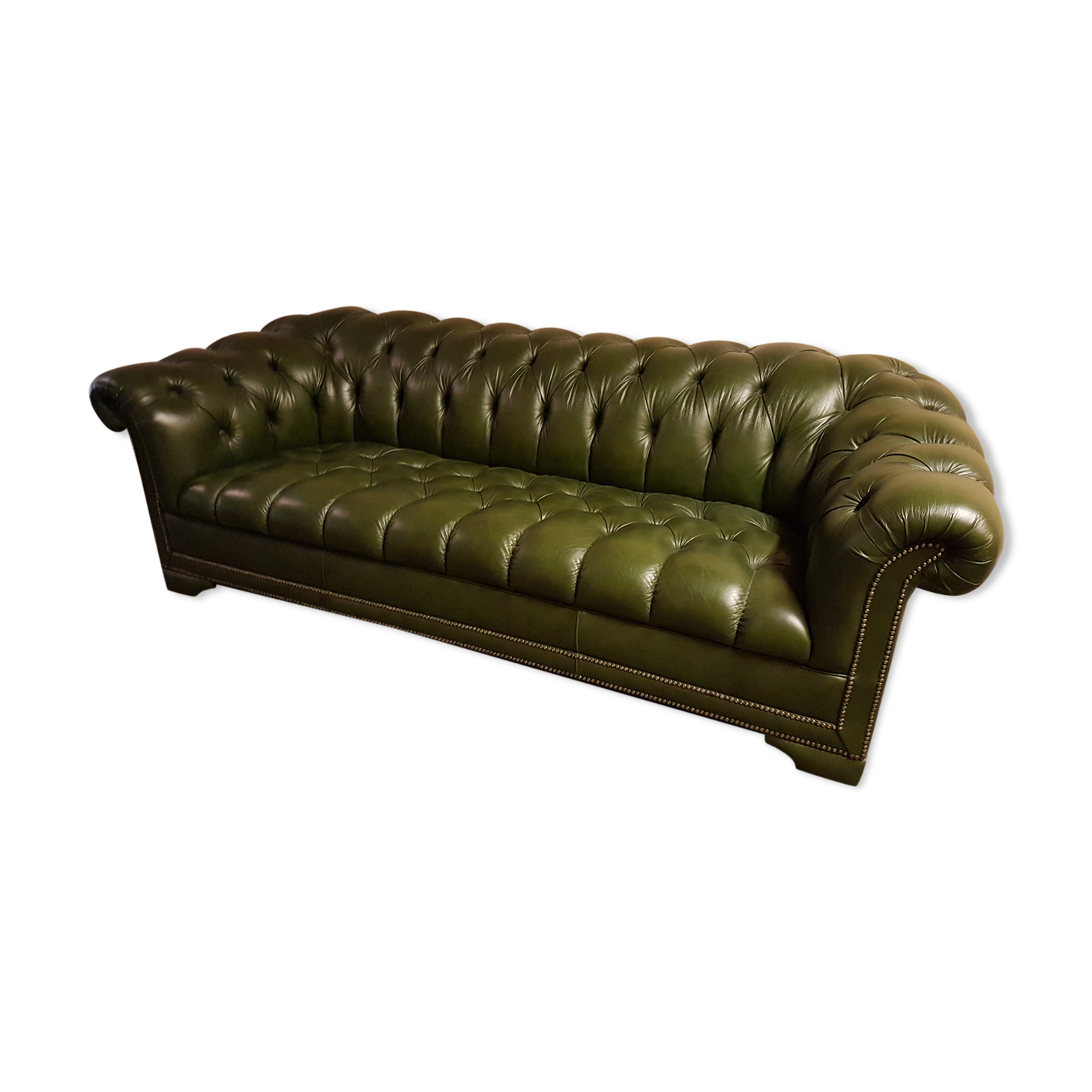 Chesterfield 3-seater dark green sofa