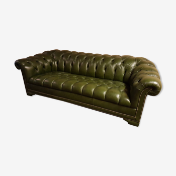 Chesterfield 3-seater dark green sofa