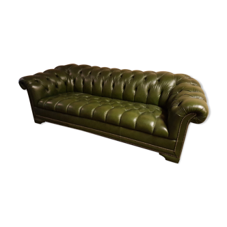 Chesterfield 3-seater dark green sofa