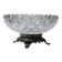 Pressed glass coupe with diamond points, antique from 1920-1950 on a pewter base.
