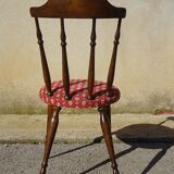 Vintage chairs, wooden, with splayed legs, both.