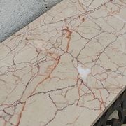 Console of wall lamp of the 50s in wrought iron and marble top