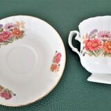 Coffee cup flowers autumn