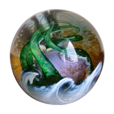 Vintage mouth-blown sulfide paperweight by Caithness Scotland