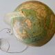 Luminous globe, world map old glass light design tTride vintage 1950