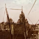 painting fixed under glass port of La Rochelle 19th century