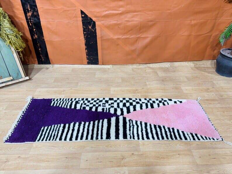 Handmade Beni Oura Hallway Rug Size 75 x 300 cm
