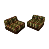 Armchairs / heater seventies checkered / British vintage pop