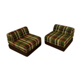 Armchairs / heater seventies checkered / British vintage pop
