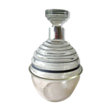 Carafe Art Deco en verre et métal argenté