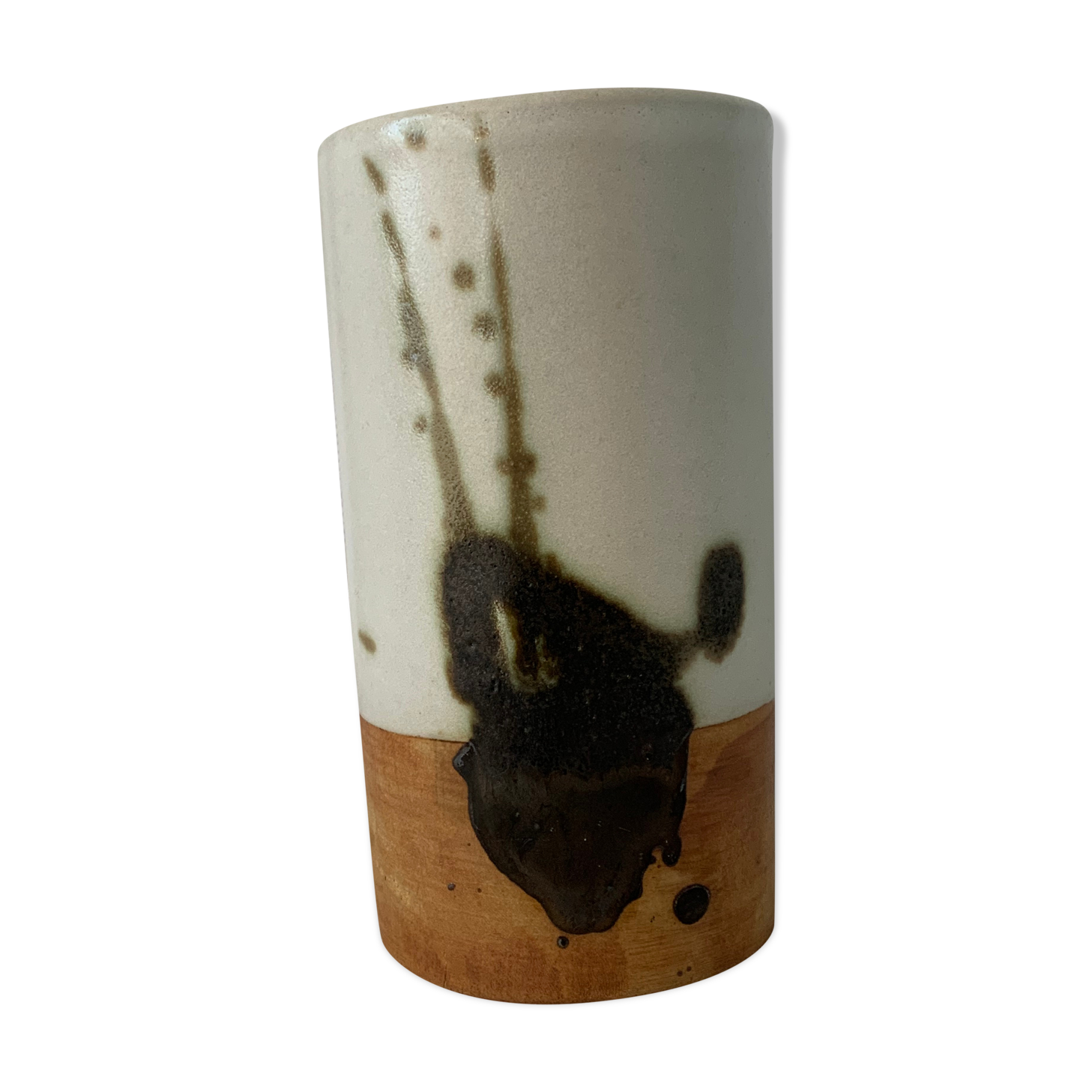 Enamelled sandstone vase Pottery of La Colombe 1975